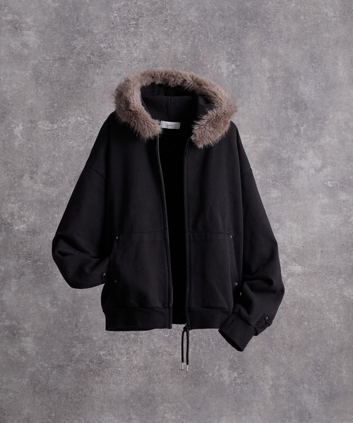 デタッチャブルファーショートフルジップパーカー Detachable Fur Short Full-Zip Parkar / デタッチャブルファー