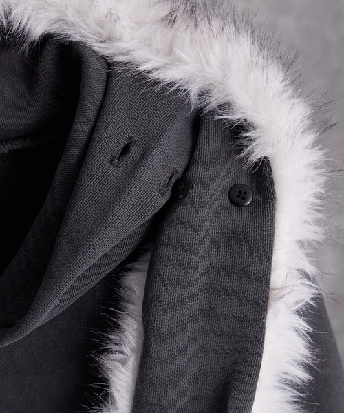 デタッチャブルファーショートフルジップパーカー Detachable Fur Short Full-Zip Parkar / デタッチャブルファー