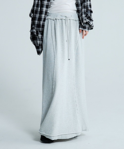 JEANASIS（ジーナシス）の「ウェーブスウェットナロースカート/654900（スカート・レディース・ピンク/チャコールグレー/グレー・FREE）」の3枚目の写真