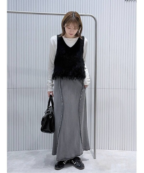 JEANASIS（ジーナシス）の「ウェーブスウェットナロースカート/654900（スカート・レディース・ピンク/チャコールグレー/グレー・FREE）」の21枚目の写真