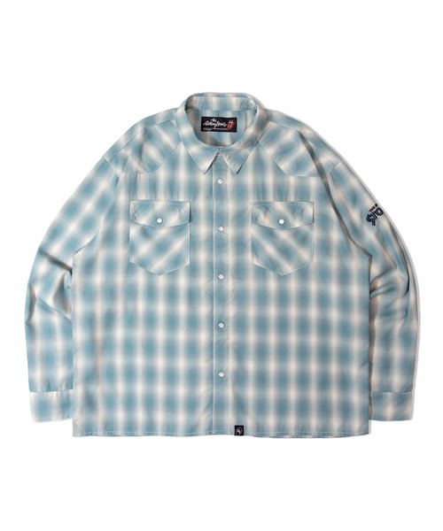 JACKROSE（ジャックローズ）の「B-TRS-ヴィンテージ加工・ウエスタンLSシャツ（短丈）（シャツ/ブラウス・メンズ・ブルー/レッド/グリーン・M/L）」の4枚目の写真