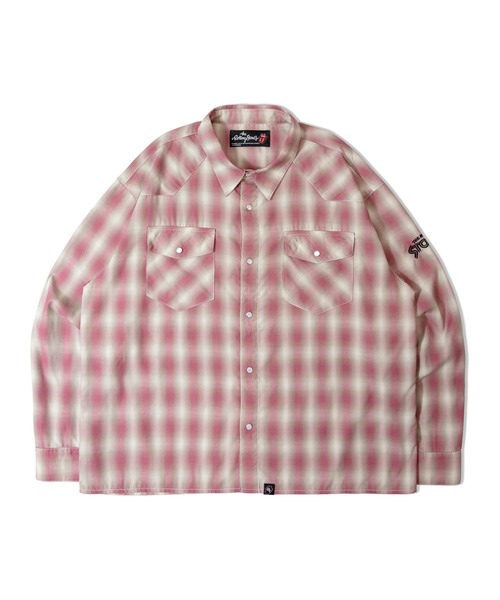 JACKROSE（ジャックローズ）の「B-TRS-ヴィンテージ加工・ウエスタンLSシャツ（短丈）（シャツ/ブラウス・メンズ・ブルー/レッド/グリーン・M/L）」の8枚目の写真