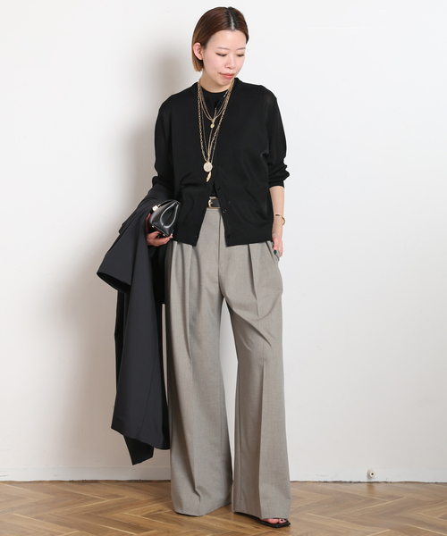 AP STUDIO（エーピーストゥディオ）の「Demure カーディガン（ニット/セーター・レディース・ベージュ/キャメル/ブラック・FREE）」の11枚目の写真