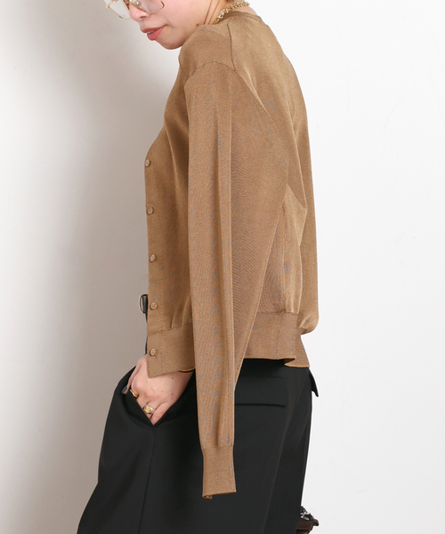 AP STUDIO（エーピーストゥディオ）の「Demure カーディガン（ニット/セーター・レディース・ベージュ/キャメル/ブラック・FREE）」の14枚目の写真