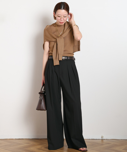 AP STUDIO（エーピーストゥディオ）の「Demure カーディガン（ニット/セーター・レディース・ベージュ/キャメル/ブラック・FREE）」の19枚目の写真