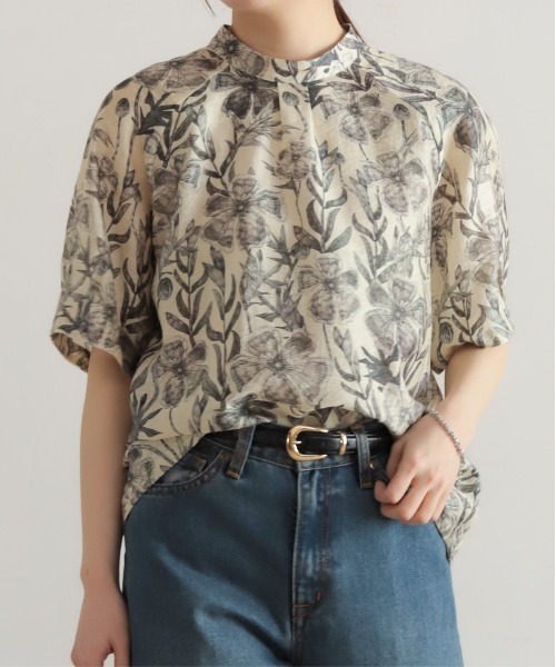 NOMBRE IMPAIR（ノンブルアンペール）の「【予約】ビッグプランツ　スタンドネック6分袖ブラウス（シャツ/ブラウス・レディース・キナリ・FREE）」の8枚目の写真