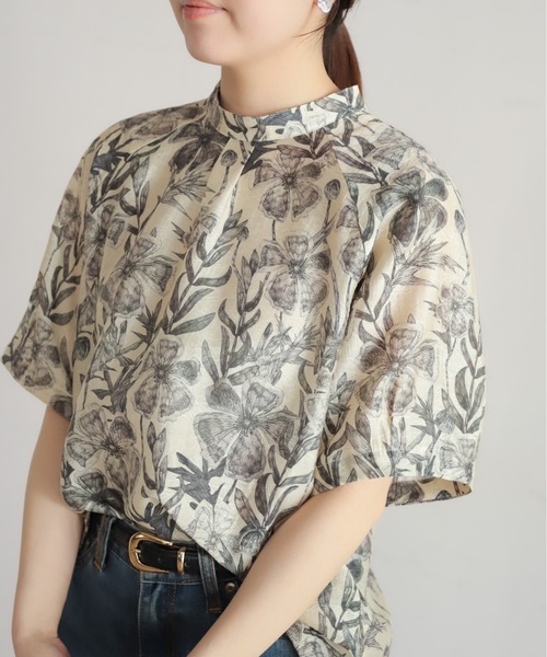 NOMBRE IMPAIR（ノンブルアンペール）の「【予約】ビッグプランツ　スタンドネック6分袖ブラウス（シャツ/ブラウス・レディース・キナリ・FREE）」の3枚目の写真