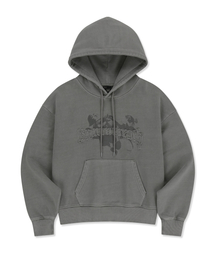 W PATCH CROP HOODIE - GREY