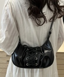 レースアップ ミニショルダーバッグ