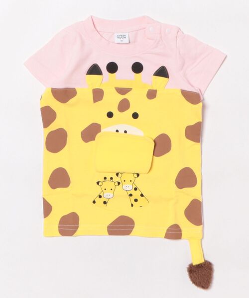 CHEEK ROOM（チークルーム）の「チークルーム きりん Tシャツ（Tシャツ/カットソー・キッズ・オフホワイト/ピンク/レッド・90cm/100cm/110cm/120cm/130cm）」の5枚目の写真