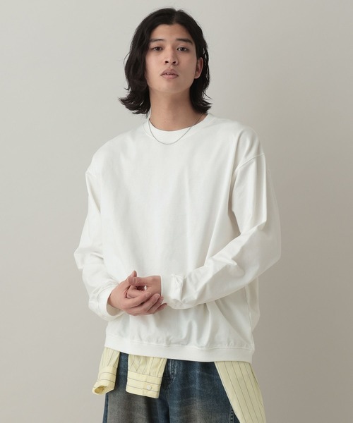 RAGEBLUE（レイジブルー）の「Pigment Mini Stitch Sweat/ピグメント加工ミニ刺繍スウェット（スウェット・メンズ・オフホワイト/その他19/グリーン/ネイビー・LARGE/MEDIUM）」の2枚目の写真