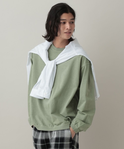 RAGEBLUE（レイジブルー）の「Pigment Mini Stitch Sweat/ピグメント加工ミニ刺繍スウェット（スウェット・メンズ・オフホワイト/その他19/グリーン/ネイビー・LARGE/MEDIUM）」の3枚目の写真