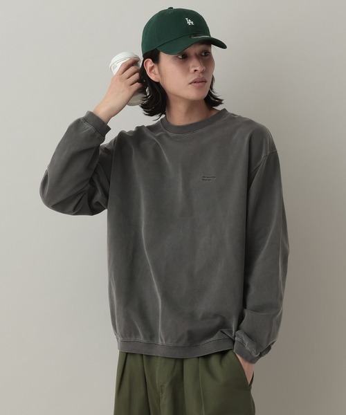 RAGEBLUE（レイジブルー）の「Pigment Mini Stitch Sweat/ピグメント加工ミニ刺繍スウェット（スウェット・メンズ・オフホワイト/その他19/グリーン/ネイビー・LARGE/MEDIUM）」の4枚目の写真