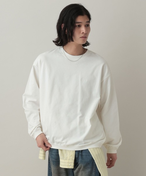 RAGEBLUE（レイジブルー）の「Pigment Mini Stitch Sweat/ピグメント加工ミニ刺繍スウェット（スウェット・メンズ・オフホワイト/その他19/グリーン/ネイビー・LARGE/MEDIUM）」の8枚目の写真