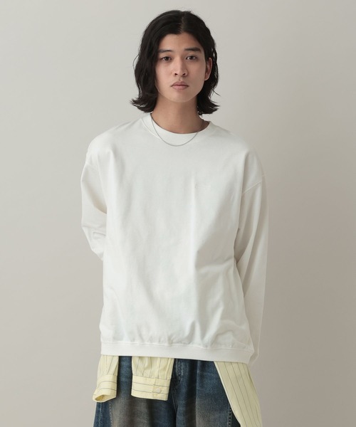 RAGEBLUE（レイジブルー）の「Pigment Mini Stitch Sweat/ピグメント加工ミニ刺繍スウェット（スウェット・メンズ・オフホワイト/その他19/グリーン/ネイビー・LARGE/MEDIUM）」の9枚目の写真