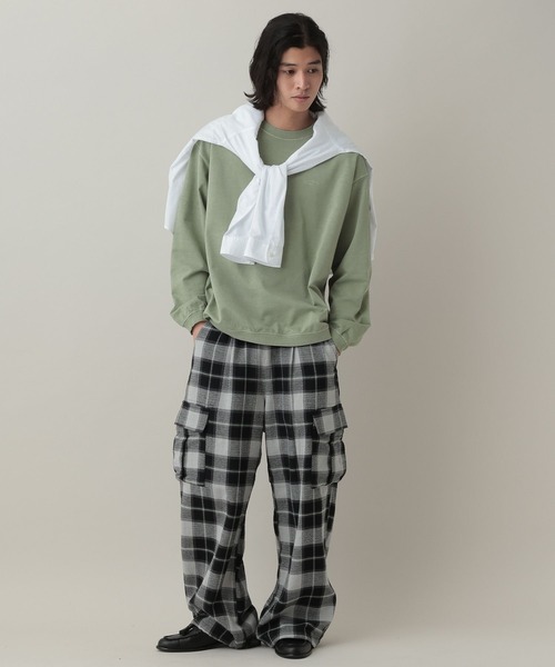 RAGEBLUE（レイジブルー）の「Pigment Mini Stitch Sweat/ピグメント加工ミニ刺繍スウェット（スウェット・メンズ・オフホワイト/その他19/グリーン/ネイビー・LARGE/MEDIUM）」の18枚目の写真