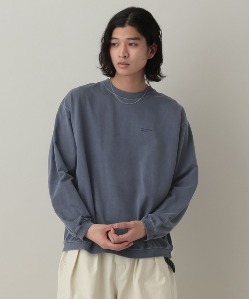 セール】Pigment Mini Stitch Sweat/ピグメント加工ミニ刺繍スウェット