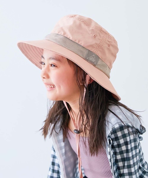 devirock（デビロック）の「保冷剤が入る日よけガード付き 親子で使える 撥水 UVカットフェスハット(水陸両用)（ハット・キッズ・チャコール/マルチ/ラベンダー/ブルー系1/ブルー系2/ピンク系1/ブルーグレー/ブラック/ライトグレー/ベージュ・52/54/56/58）」の9枚目の写真