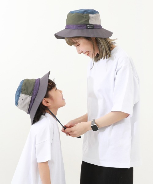 devirock（デビロック）の「保冷剤が入る日よけガード付き 親子で使える 撥水 UVカットフェスハット(水陸両用)（ハット・キッズ・チャコール/マルチ/ラベンダー/ブルー系1/ブルー系2/ピンク系1/ブルーグレー/ブラック/ライトグレー/ベージュ・52/54/56/58）」の21枚目の写真