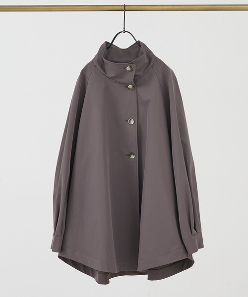 collex（コレックス）の「ハイネックフレアーコート（トレンチコート・レディース・キャメル/チャコールグレー・フリー）」の2枚目の写真