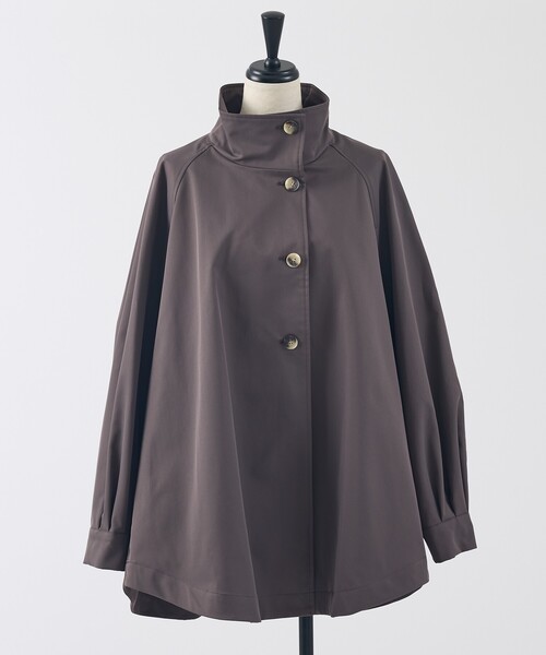 collex（コレックス）の「ハイネックフレアーコート（トレンチコート・レディース・キャメル/チャコールグレー・フリー）」の8枚目の写真