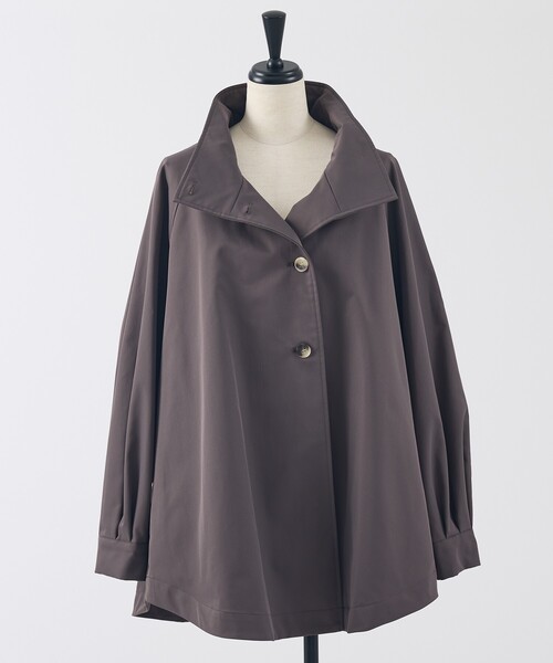 collex（コレックス）の「ハイネックフレアーコート（トレンチコート・レディース・キャメル/チャコールグレー・フリー）」の9枚目の写真