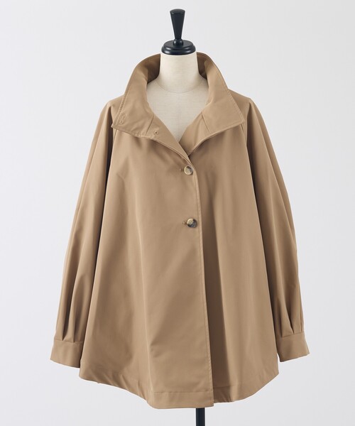 collex（コレックス）の「ハイネックフレアーコート（トレンチコート・レディース・キャメル/チャコールグレー・フリー）」の10枚目の写真