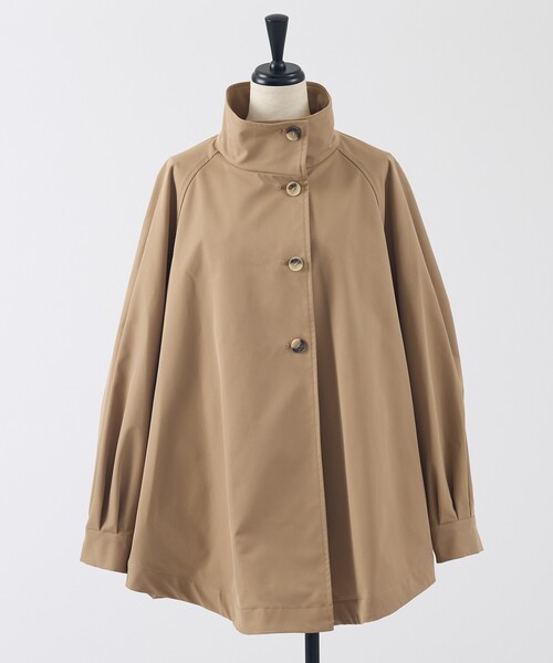 collex（コレックス）の「ハイネックフレアーコート（トレンチコート・レディース・キャメル/チャコールグレー・フリー）」の11枚目の写真
