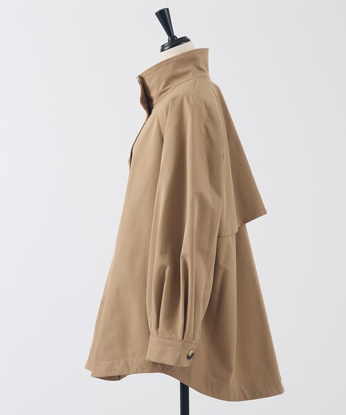 collex（コレックス）の「ハイネックフレアーコート（トレンチコート・レディース・キャメル/チャコールグレー・フリー）」の12枚目の写真