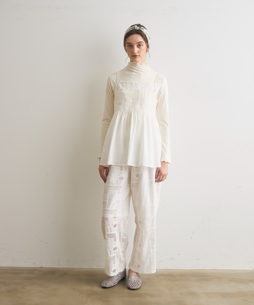 Crisp（クリスプ）の「コード刺繍メッシュイージーパンツ（その他パンツ・レディース・ホワイト・FREE）」の6枚目の写真