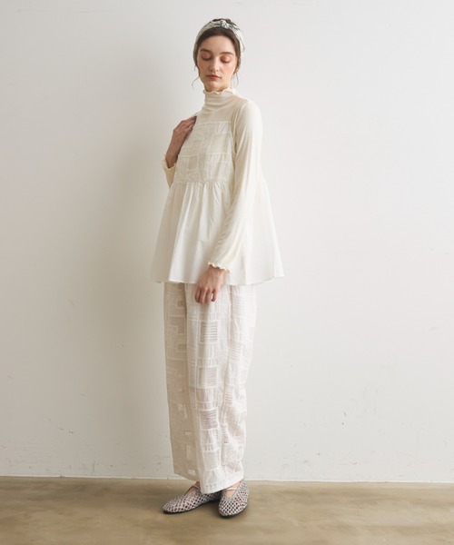 Crisp（クリスプ）の「コード刺繍メッシュイージーパンツ（その他パンツ・レディース・ホワイト・FREE）」の7枚目の写真