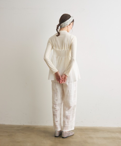 Crisp（クリスプ）の「コード刺繍メッシュイージーパンツ（その他パンツ・レディース・ホワイト・FREE）」の9枚目の写真