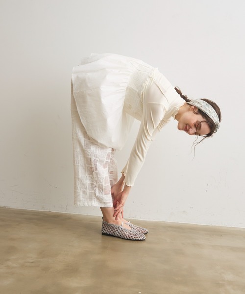 Crisp（クリスプ）の「コード刺繍メッシュイージーパンツ（その他パンツ・レディース・ホワイト・FREE）」の10枚目の写真