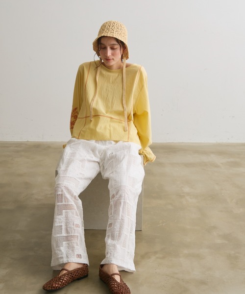 Crisp（クリスプ）の「コード刺繍メッシュイージーパンツ（その他パンツ・レディース・ホワイト・FREE）」の18枚目の写真