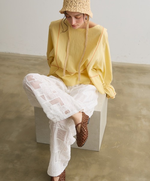 Crisp（クリスプ）の「コード刺繍メッシュイージーパンツ（その他パンツ・レディース・ホワイト・FREE）」の19枚目の写真