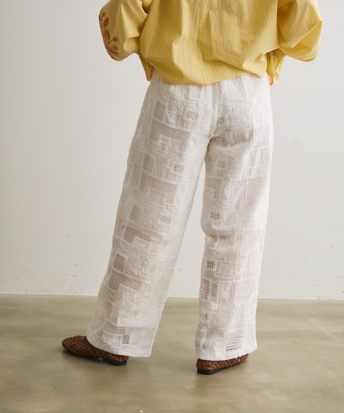 Crisp（クリスプ）の「コード刺繍メッシュイージーパンツ（その他パンツ・レディース・ホワイト・FREE）」の13枚目の写真