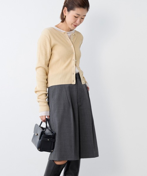 MICA&DEAL(マイカ&ディール)の「リブショートカーディガン(ニット/セーター・レディース・アイボリー/オフホワイト/グレー/ネイビー・FREE)」の21枚目の写真