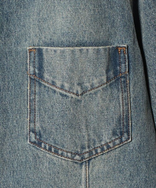 ATTISESSION（アティセッション）の「＜ATTISESSION＞ダーティ フィニッシュ デニム シャツ（シャツ/ブラウス・レディース・コバルトブルー・36/38）」の6枚目の写真