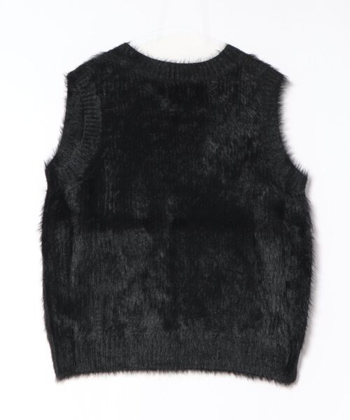 Social GIRL(ソーシャルガール)の「【Social GIRL】Vネック フェザーニット シャギーニット ベスト(ベスト・レディース・アイボリー/ブラック・FREE)」の10枚目の写真