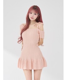 Darich（ダーリッチ）の「ロゴケーブルワンショルニットミニワンピース（ワンピース）」