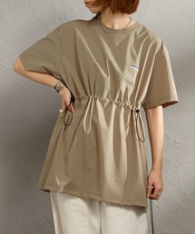THOUSAND MILE（サウザンドマイル）の「[THOUSAND MILE サウザンド マイル] 別注 ワンポイントロゴ刺繍 ウエストドローコードチュニックTシャツ（Tシャツ/カットソー）」