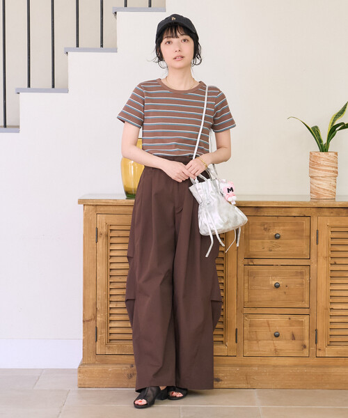 FREAK'S STORE(フリークスストア)の「ワッフル Tシャツ/ボーダーTシャツ(Tシャツ/カットソー・レディース・ブラック/チャコール/ブラウン/ナチュラル/オフホワイト・フリ-)」の14枚目の写真