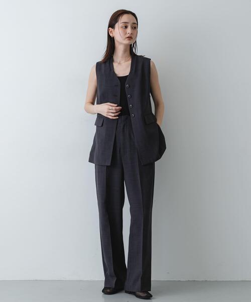 SENSE OF PLACE by URBAN RESEARCH(センスオブプレイスバイアーバンリサーチ)の「『UR TECH DRYLUXE』リネンライクジレ(ベスト・レディース・ライトベージュ/チャコールグレー・ONE)」の21枚目の写真