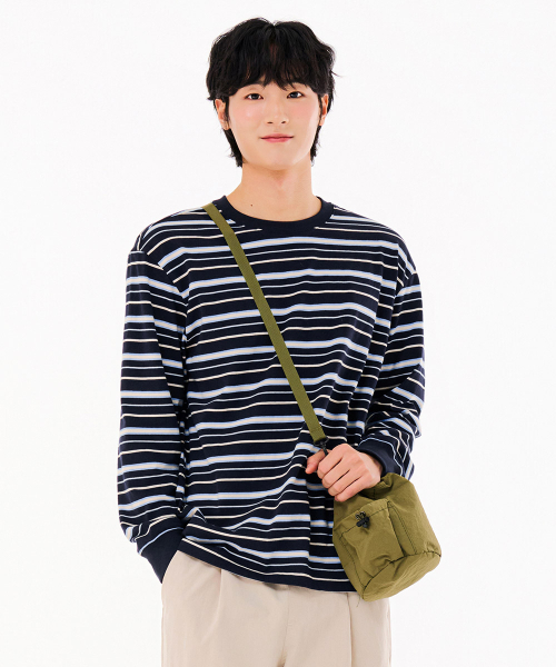 CHASECULT(チェイスカルト)の「メンズストライプ長袖Tシャツ-FARK5113B04(Tシャツ/カットソー・メンズ・ネイビー・105/100/95)」の4枚目の写真