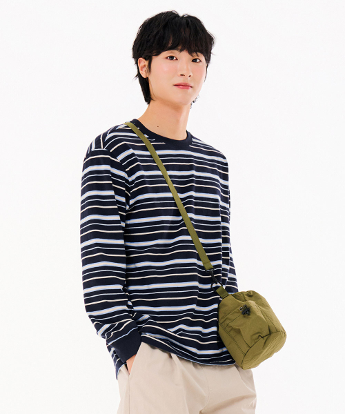 CHASECULT(チェイスカルト)の「メンズストライプ長袖Tシャツ-FARK5113B04(Tシャツ/カットソー・メンズ・ネイビー・105/100/95)」の5枚目の写真