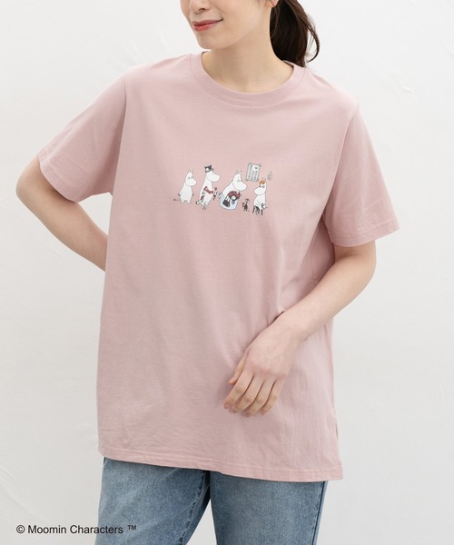 Honeys(ハニーズ)の「【UVカット】ムーミン/半袖チュニック(Tシャツ/カットソー・レディース・ダークグリーン系/ピンク/ホワイト×ネイビー/スミクロ・L/LL/M)」の4枚目の写真