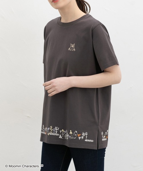 Honeys(ハニーズ)の「【UVカット】ムーミン/半袖チュニック(Tシャツ/カットソー・レディース・ダークグリーン系/ピンク/ホワイト×ネイビー/スミクロ・L/LL/M)」の17枚目の写真