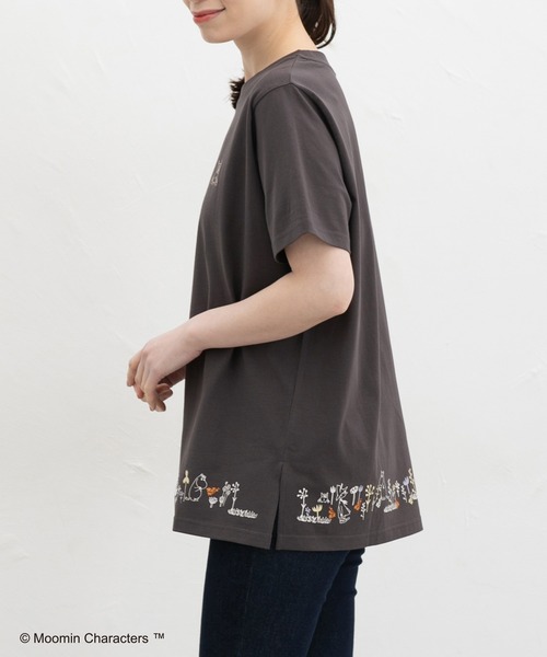 Honeys(ハニーズ)の「【UVカット】ムーミン/半袖チュニック(Tシャツ/カットソー・レディース・ダークグリーン系/ピンク/ホワイト×ネイビー/スミクロ・L/LL/M)」の18枚目の写真