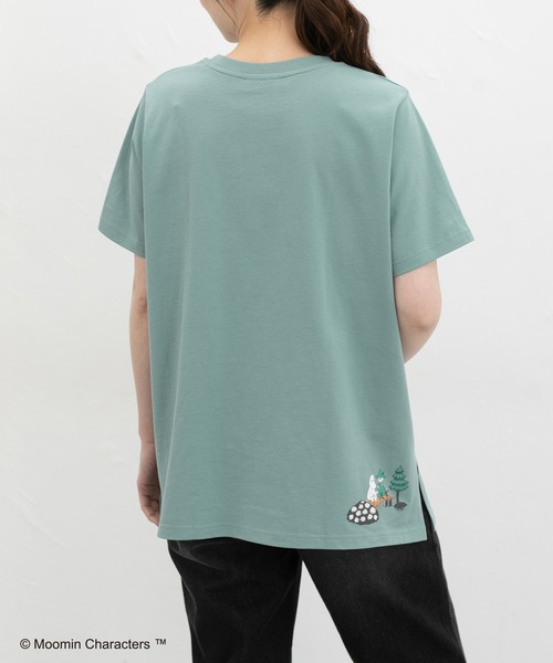 Honeys(ハニーズ)の「【UVカット】ムーミン/半袖チュニック(Tシャツ/カットソー・レディース・ダークグリーン系/ピンク/ホワイト×ネイビー/スミクロ・L/LL/M)」の12枚目の写真