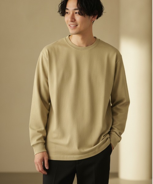 LIFEMAX(ライフマックス)の「【LIFEMAX/ライフマックス】10.2オンススーパーヘビーウェイトロングスリーブTシャツ/長袖T 超肉厚 無地 オーバーサイズ 全6色 ユニセックス(Tシャツ/カットソー・メンズ・ブルー系その他/ベージュ系その他/グレー系その他/ブラック/ネイビー・X-LARGE/LARGE/MEDIUM)」の1枚目の写真